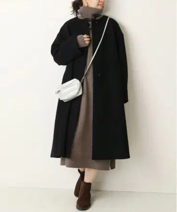 JOURNAL STANDARD 멜톤 플레어 코트 M 블랙