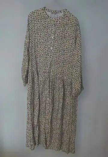 사만사 모스모스 꽃무늬 긴팔 밴드 카라 원피스