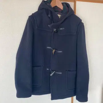 LONDON Tradition 후드 부착 더플 코트 네이비