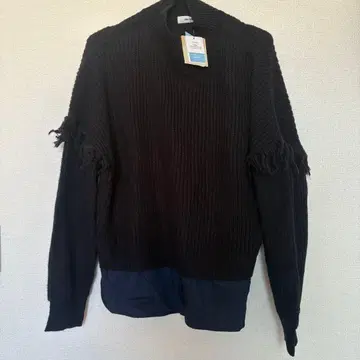 [택 포함 새상품] niko and - 니코앤드 니트 프린지 네이비 긴팔