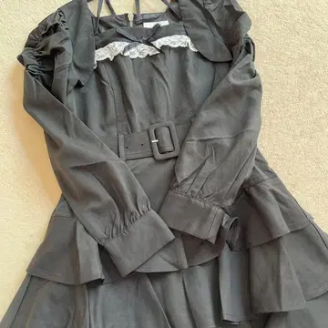 티어드 프릴 긴팔 미니 원피스 pium