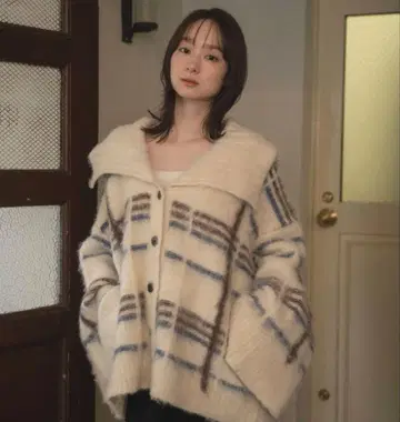 mideal 체크 패턴 가디건