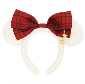[ 당일 발송 ] 미키 귀 머리띠 레드 체크