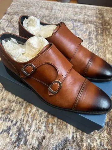 REGAL 브라운 더블 몽크 스트랩 신발