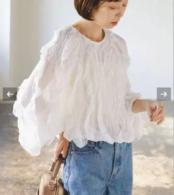 NOBLE 브릴 개더 블라우스