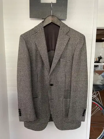 [ 새상품급 ] 이태리제 캐시미어 울 하운드 투스 자켓