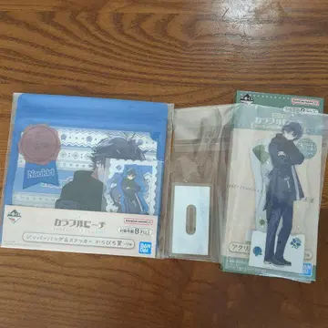 컬러풀 피치 1번 복권 아크릴 스탠드 지퍼 백 & 스티커 세트