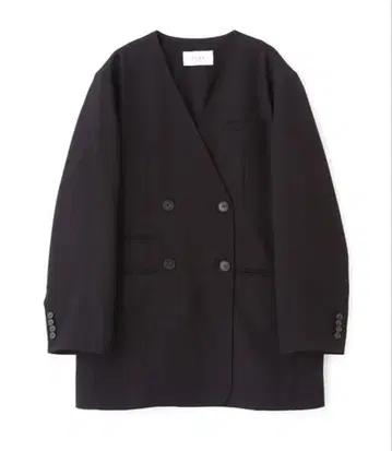 ETRE TOKYO 노카라 더블 브레스트 오버 자켓