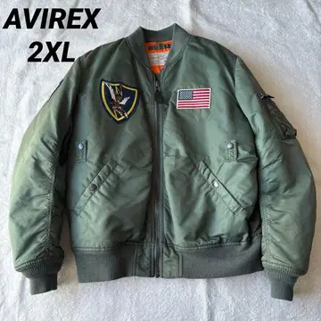 AVIREX 아비렉스 MA-1 와펜 카키 2XL 빈티지