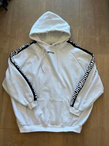 MIRROR9 화이트 후드 부착 후드티