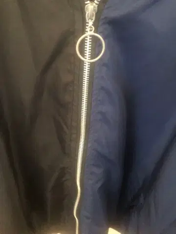 나일론 자켓 블랙/파랑 그래픽 프린트