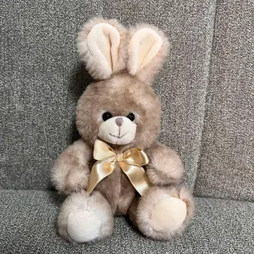 토끼 봉제 인형 폭신폭신 리본 브라운