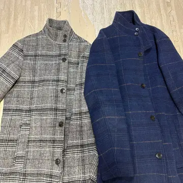 LIGHTLY 체스터 코트 그레이 네이비