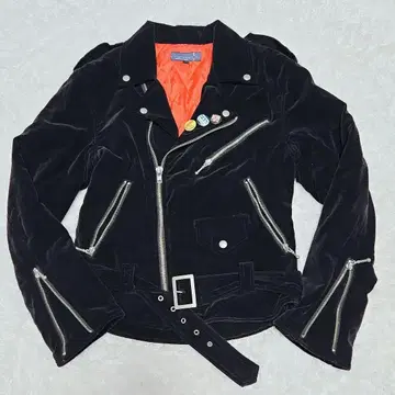 벨로아 더블 라이더스 숏 기장 안감 퀼팅 벨트 Y2K 배지