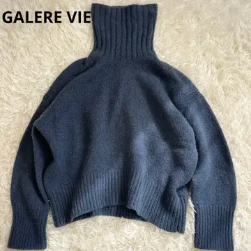 새상품급 갤러리 바이 터틀넥 울 100 니트 스웨터 네이비 S