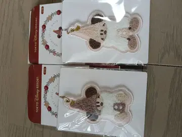 2개 세트 새상품 릴린린 키체인 브라운 화이트 도쿄 디즈니 리조트