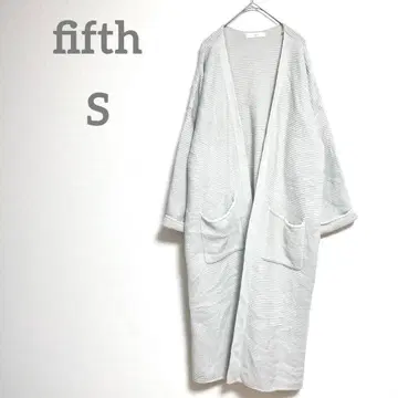 피프스 가디건 S 그레이 니트 긴팔 롱 가디건 심플