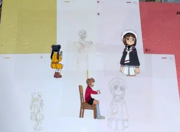 카드캡터 사쿠라 애니메이션 셀화 x 3장 (사쿠라, 나호코, 메이린)