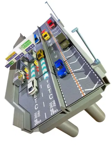 1:64 미니카 디오라마 고속도로 요금소 세트