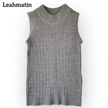 새상품급 리아마틴 워셔블 슬리브리스 리브 니트 [ M ] 하이넥 그레이