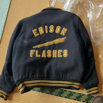 EDISON FLASHES 바시티 자켓 블랙