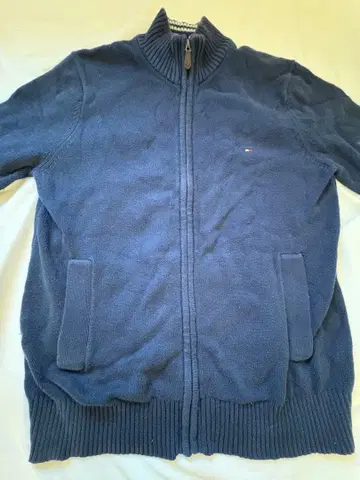 네이비 집업 니트 Tommy Hilfiger USA