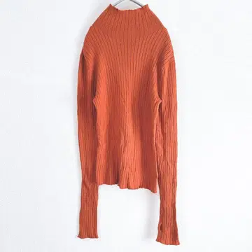 아프레 주르 미뇽 리브 편 니트 스웨터 오렌지 프리 하이넥