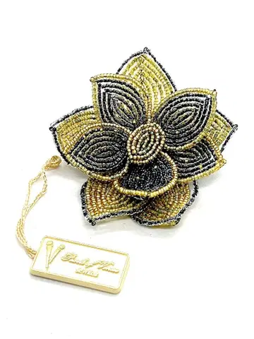 [ 이탈리아제 ] 베네치안 유리 뜨개질 브로치 코사지 그린 블루 베이스