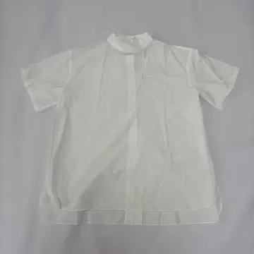 이아파피요네 화이트 반팔 스탠드 카라 셔츠
