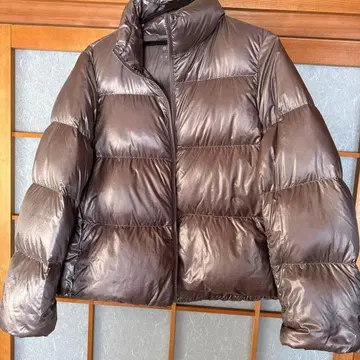 다운 자켓 볼륨 퀼팅 브라운/그레이