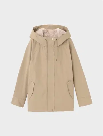 베이지 플리스 안감 마운틴 파카