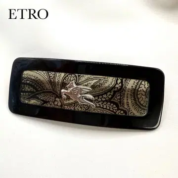 ETRO 에트로 페이즐리 스퀘어 머리핀 블랙 컬러 캐주얼