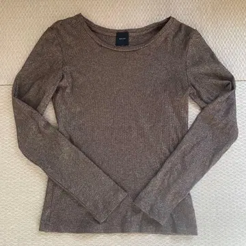 Spick & Span 라메 믹스 브라운 긴팔 상의