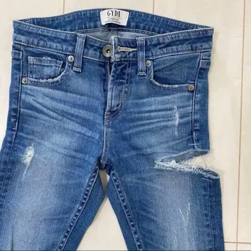 GYDA 사이드립드 스키니 데님