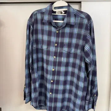THE NORTH FACE 긴팔 셔츠 L 네이비 체크