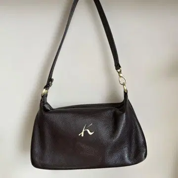 키타무라 핸드백 브라운 골드 금장 장식