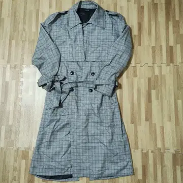 STUDIO B 체크 무늬 트렌치코트 프리 사이즈