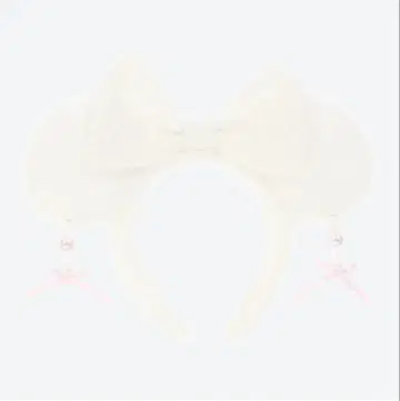 화이트 리본 귀 모양 머리띠