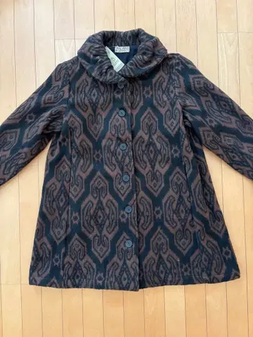 MALAIKA 마라이카 코트 아우터 브라운 기하학 패턴 에스닉