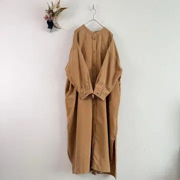 사만사 모스모스 코듀로이 베이지 셔츠 원피스