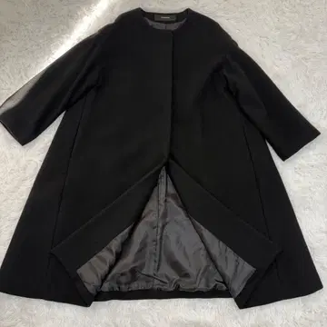 JOURNAL STANDARD 블랙 멜톤 플레어 울 코트 블랙