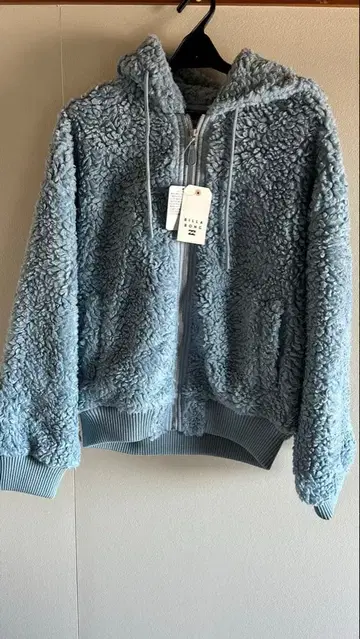 택 포함 BILLABONG 플리스 자켓 L 라이트 블루