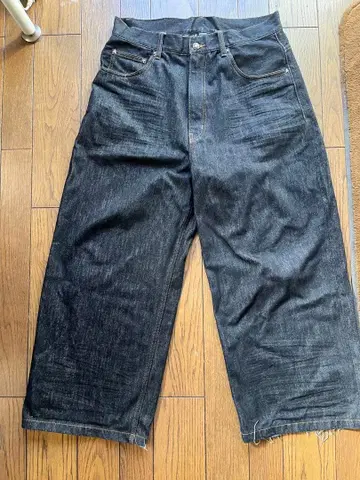BELVET 리지드 데님 팬츠 블랙 L 사이즈