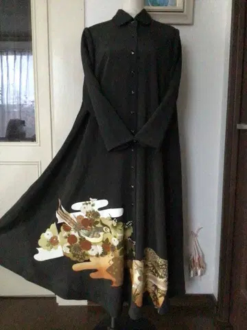 기모노 리메이크 전개식 A라인 드레스