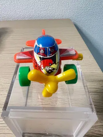 레트로 양철 태엽 비행기 완구