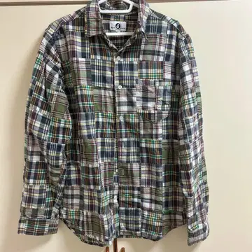 GOODENOUGH 마드라스 체크 패턴 긴팔 셔츠 M 사이즈