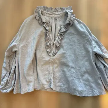 nest Robe 린넨 프릴 칼라 셔츠