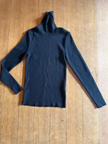 블랙 리브 터틀넥 스웨터 모 100% 80s 90s