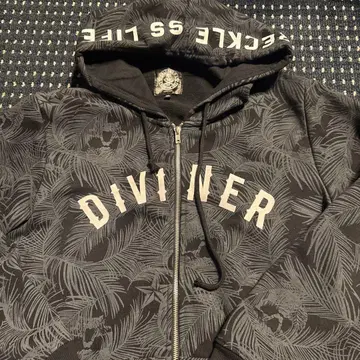 DIVINER 잎 패턴 집업 후드티