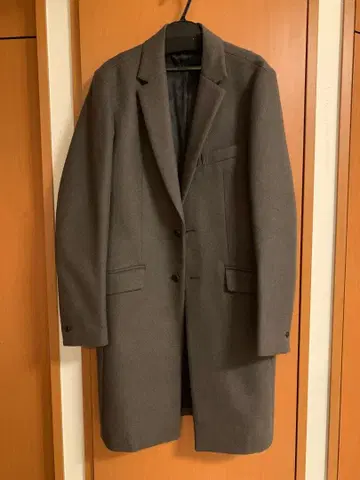 새상품 어태치먼트 그레이 캐시미어 혼방 체스터 코트